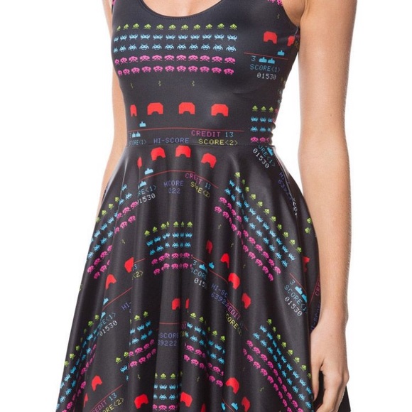 BlackMilk Space Invaders Scoop Skater Dress - Picture 2 of 6